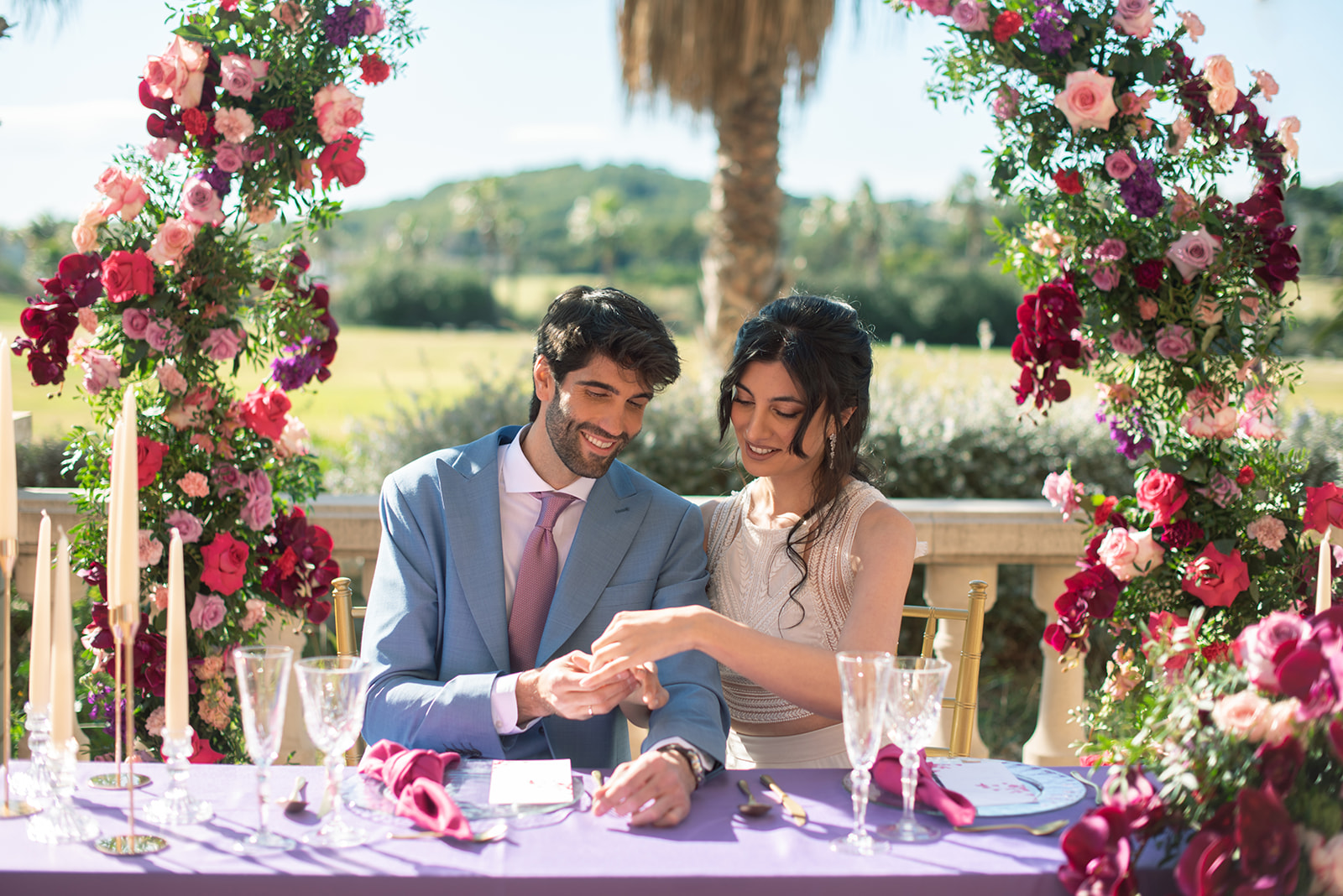 Mesa presidencial de boda en Navarra