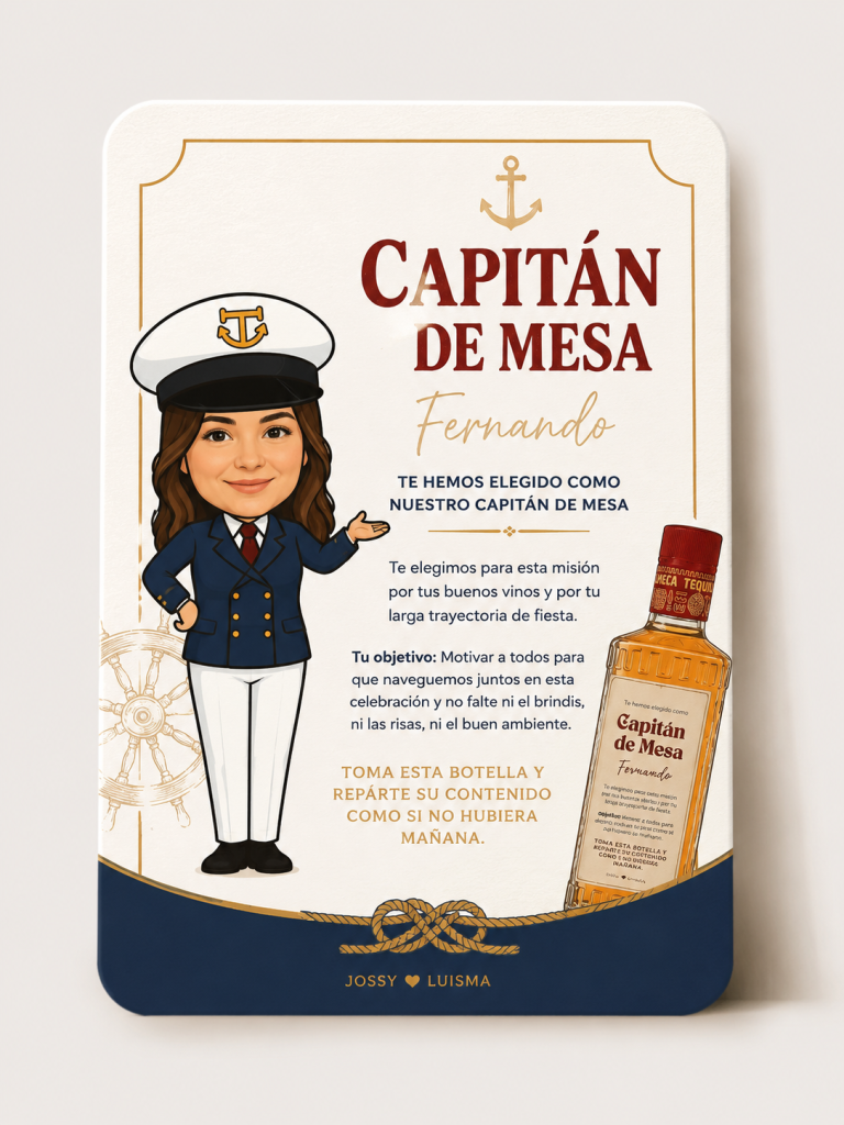 Dinámicas divertidas para tu boda - Capitán de mesa